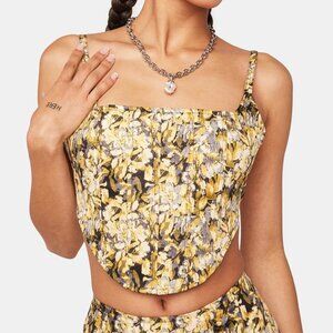 (Only worn once) Dolls Kill Lioness tanis 90's brocade corset top